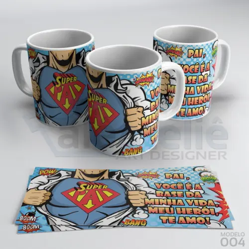 Caneca Dia dos Pais Personalizada - Papai Eu Amo Você Assim