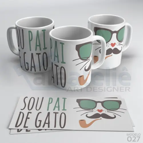 Caneca Dia dos Pais Personalizada - Sou Pai de Gato