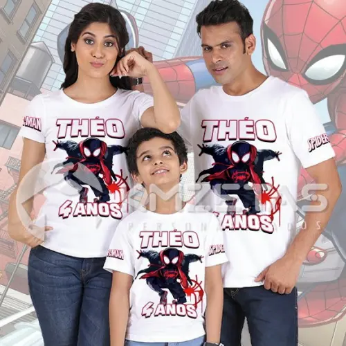 Kit 3 Blusas Homem Aranha Miles Morales Camisa Spider-man