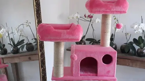 Arranhador para Gato Rosa
