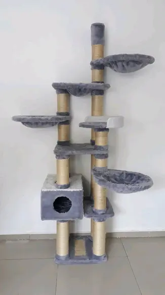 Arranhador para Gato Ternura Prata com Branco