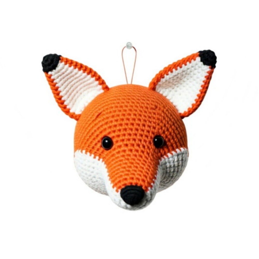 Raposa em Crochê para Parede Quarto Infantil 16cm