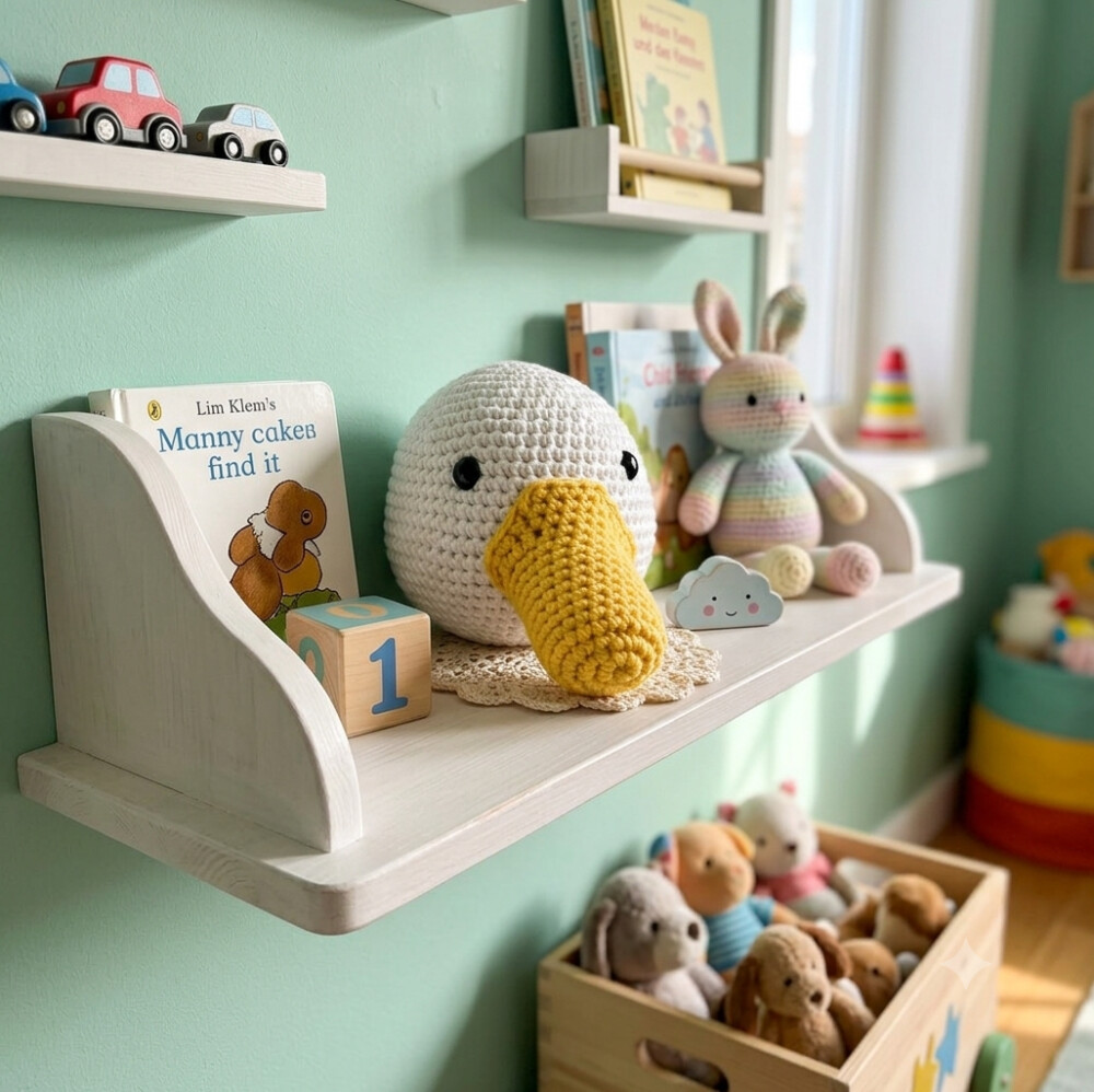 Pato em Crochê para Parede Quarto Infantil 16cm
