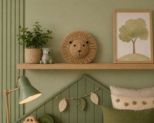 Leão em Crochê para Parede Quarto Infantil 16cm