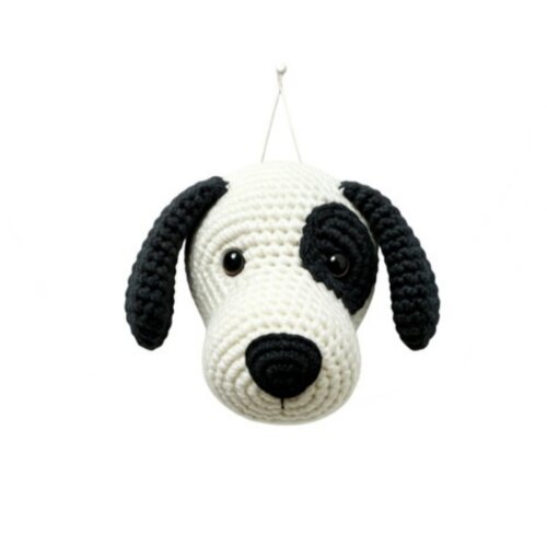 Cachorro em Crochê para Parede Quarto Infantil 16cm