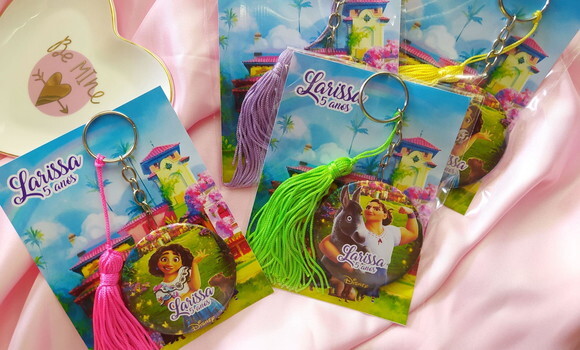 10 Espelhos Chaveiros + Embalagem Encanto Disney.