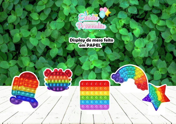 5 Display de Mesa Fidget Toys Pop It