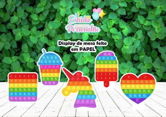 5 Display de Mesa Fidget Toys Pop It