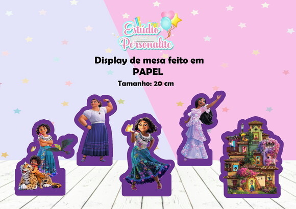 5 Display de Mesa feito em Papel Encanto Disney