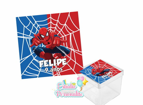 Adesivo p/ Caixinha acrílica Homem Aranha
