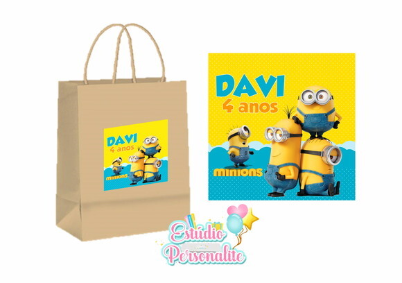 Adesivo p/ Sacola Kraft Minions