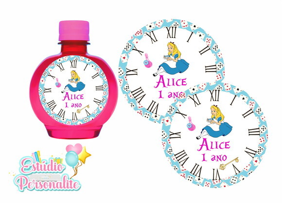Adesivo para água ouro fino Alice no País das Maravilhas