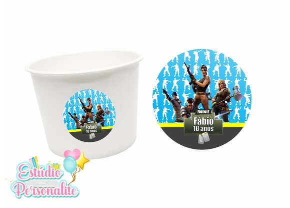 Adesivo para Balde de Pipoca Fortnite