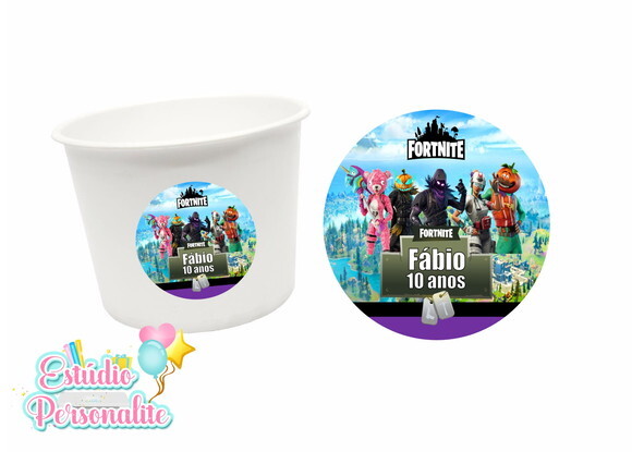 Adesivo para Balde de Pipoca Fortnite