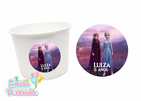 Adesivo para Balde de Pipoca Frozen 2