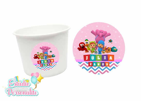 Adesivo para Balde de Pipoca Pocoyo