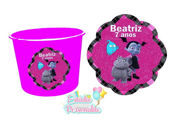 Adesivo para balde de pipoca Vampirina