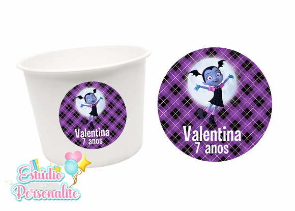 Adesivo para balde de pipoca Vampirina