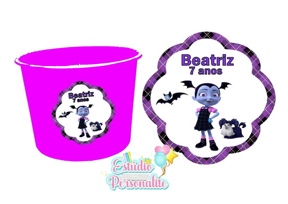 Adesivo para balde de pipoca Vampirina