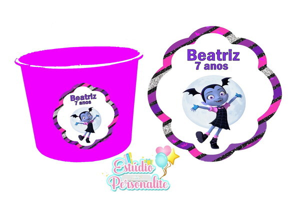 Adesivo para balde de pipoca Vampirina