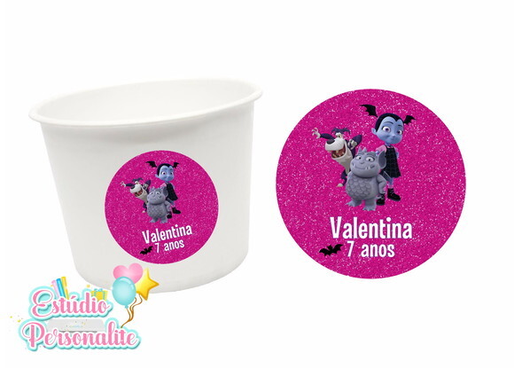 Adesivo para balde de pipoca Vampirina