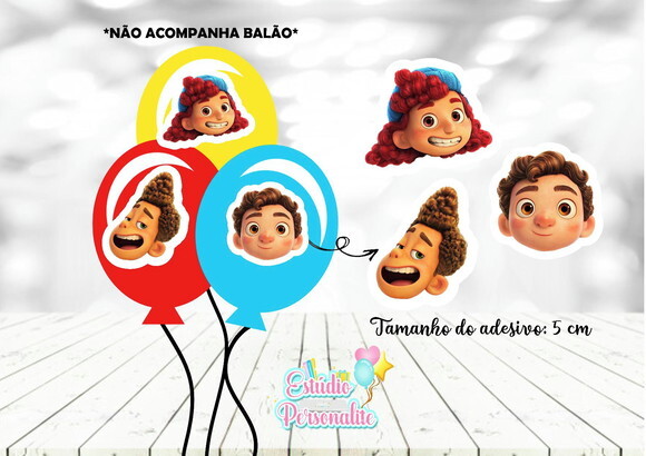 Adesivo para Bexiga/Balão Luca Disney