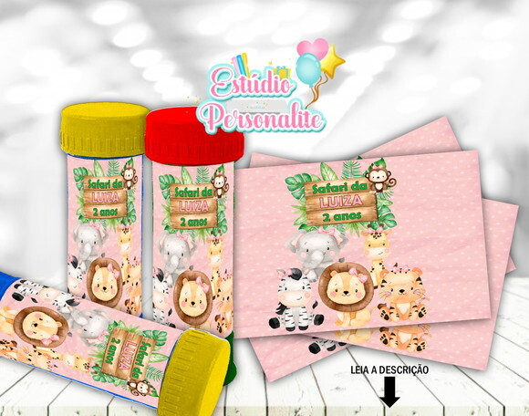 Adesivo para Bolha de Sabão Safari Rosa