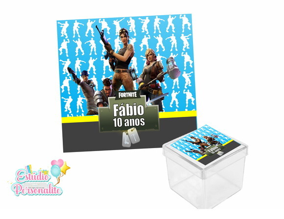 Adesivo para Caixinha Acrílica Fortnite