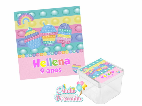Adesivo para Caixinha Acrílica Fidget Toys Pop It