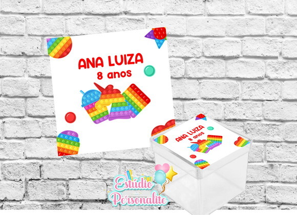 Adesivo para Caixinha acrílica Fidget Toys Pop It