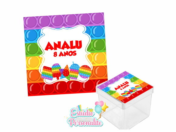 Adesivo para Caixinha Acrílica Fidget Toys Pop It