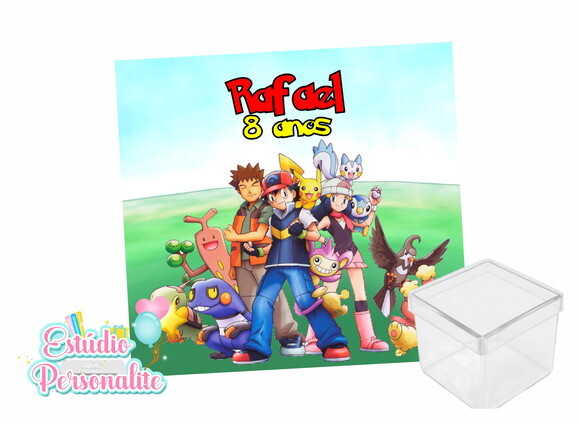 Adesivo para Caixinha Acrílica Pokémon