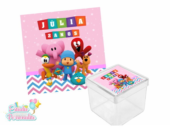 Adesivo para Caixinha Acrílica Pipoca Pocoyo