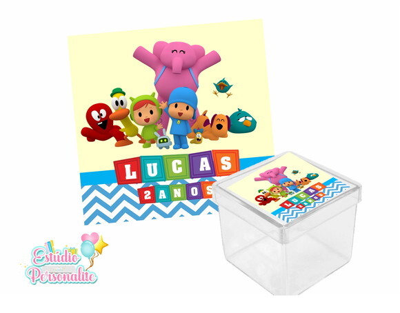 Adesivo para Caixinha Acrílica Pipoca Pocoyo
