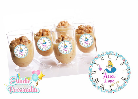 Adesivo para Copinho de Brigadeiro Alice P. Maravilhas