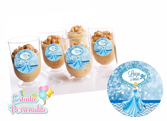 Adesivo para Copinho de Brigadeiro Cinderela