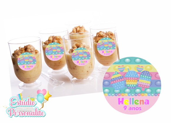 Adesivo para Copinho de Brigadeiro Fidget Toys Pop It