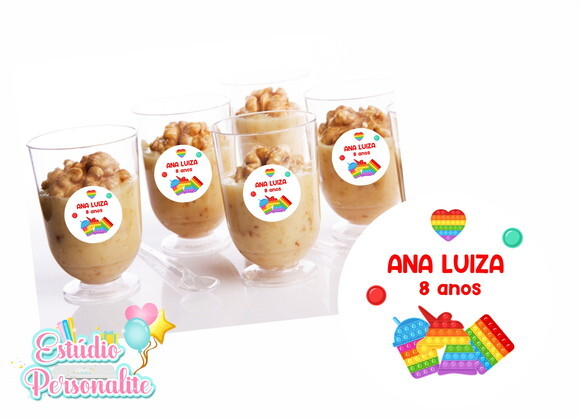 Adesivo para copinho de brigadeiro Fidget Toys Pop It