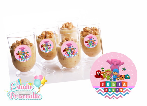 Adesivo para copinho de brigadeiro Pocoyo