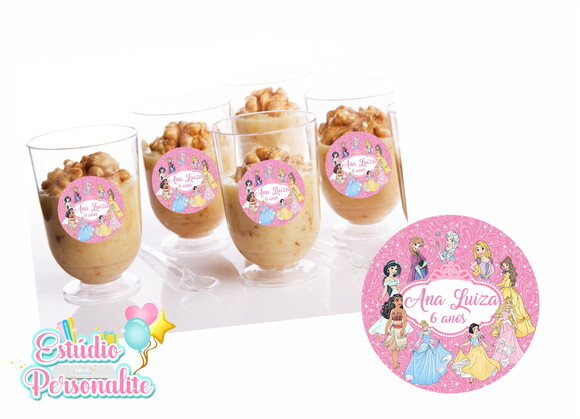 Adesivo para Copinho de Brigadeiro Princesas Disney