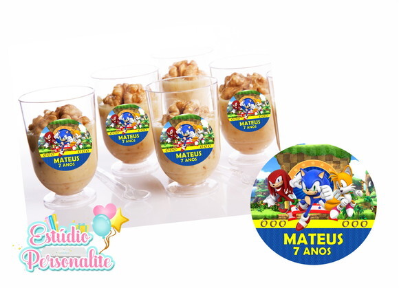 Adesivo para Copinho de Brigadeiro Sonic