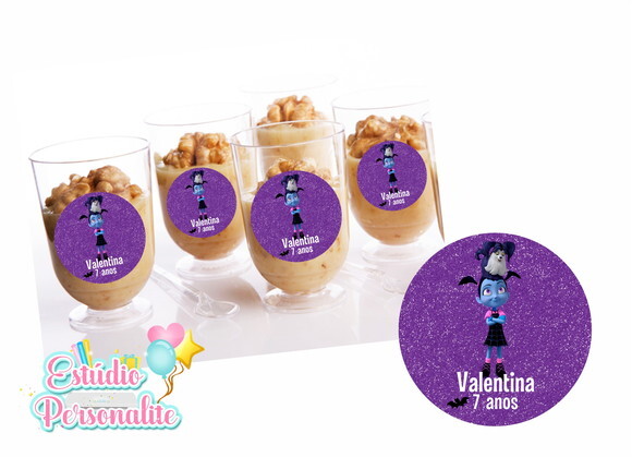 Adesivo para copinho de brigadeiro Vampirina
