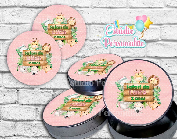 Adesivo para Latinha Safari Rosa
