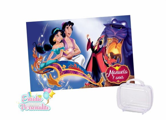 Adesivo para Maletinha Aladdin e Jasmine