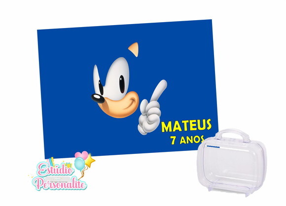Adesivo para maletinha Sonic