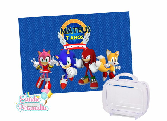 Adesivo para maletinha Sonic