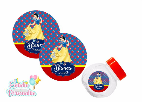 Adesivo para Mini Baleiro Branca de Neve