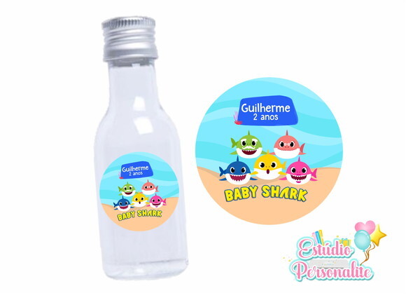 Adesivo para Mini Garrafinha Baby Shark