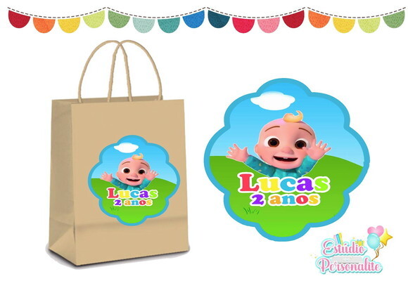 Adesivo para Sacola Kraft Cocomelon