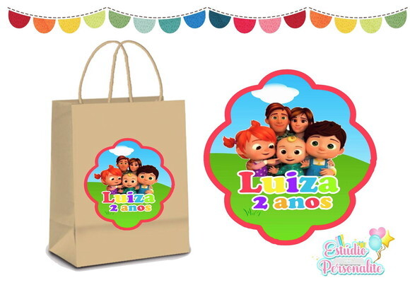 Adesivo para Sacola Kraft Cocomelon